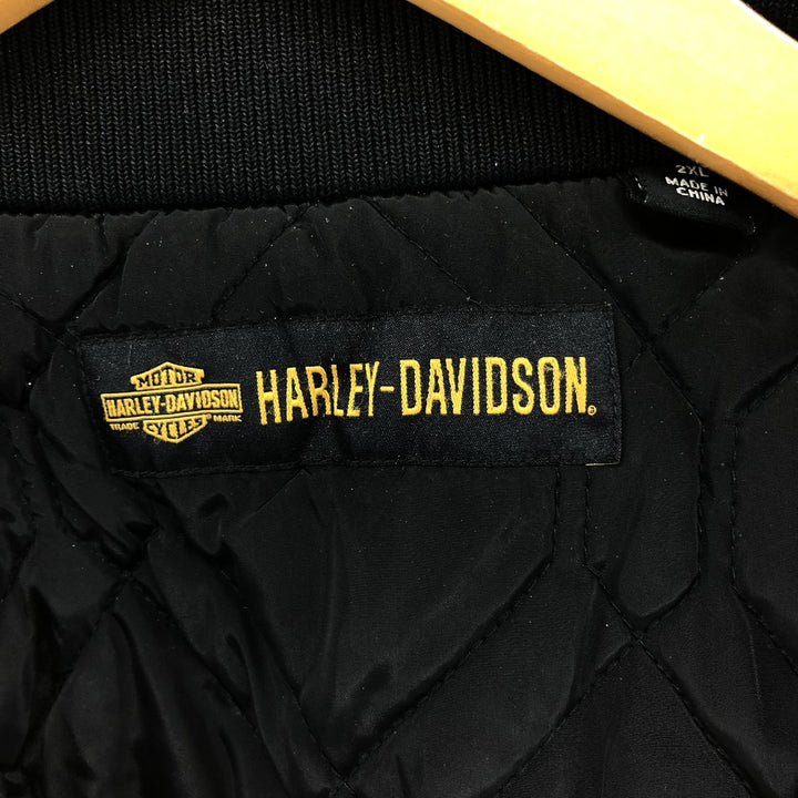 Harley Davidson Eagle Pattern Back Print Padded Stadium Jacket Award Jacket Men's XXL /eaa511519