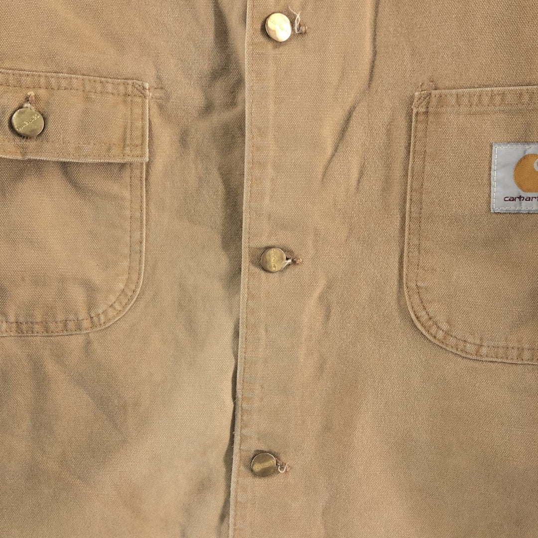 90'S Carhartt Michigan Chore Coat Duck Coverall Made in USA Men's L Size Vintage /eaa511577