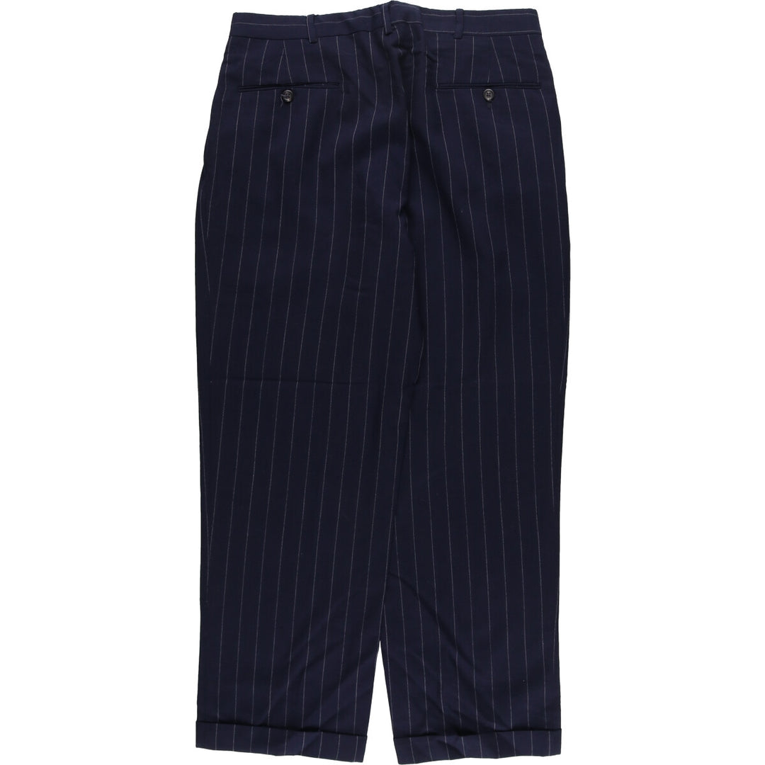 Stripe Pattern Two-pleat Slacks Pants Men's W34 Vintage / eaa511602