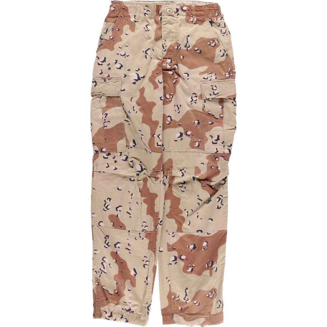 1980'S US Military Camouflage Cargo Pants, Combat Pants, Made in USA, Small Regular, Men's, Size W29, Vintage cotton Khaki type Vintage Second Hand
