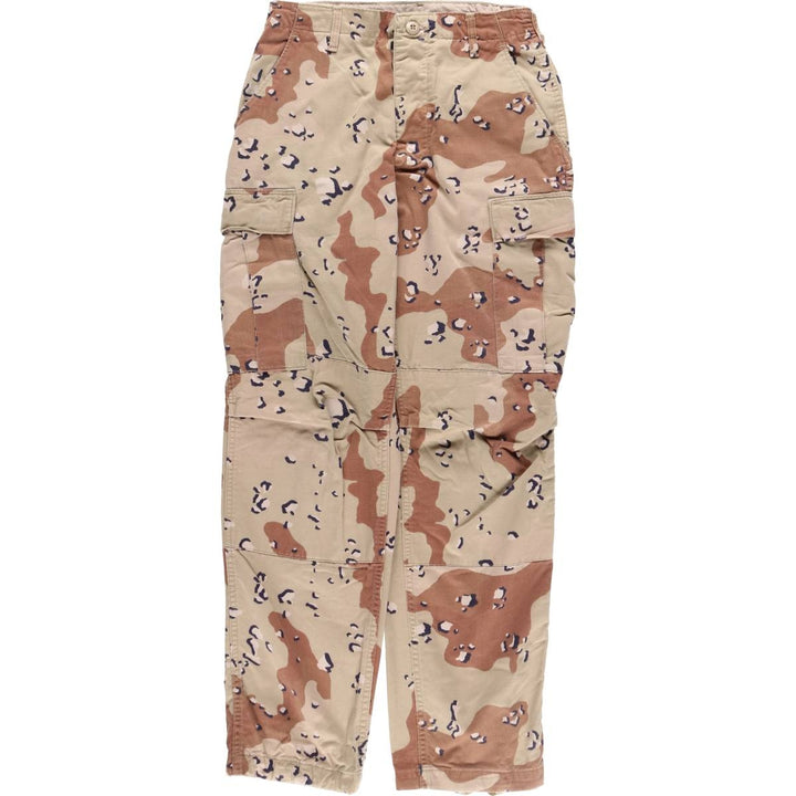1980'S US Military Camouflage Cargo Pants, Combat Pants, Made in USA, Small Regular, Men's, Size W29, Vintage cotton Khaki type Vintage Second Hand