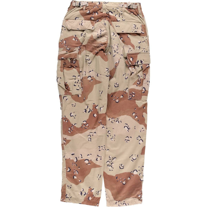 1980'S US Military Camouflage Cargo Pants, Combat Pants, Made in USA, Small Regular, Men's, Size W29, Vintage cotton Khaki type Vintage Second Hand