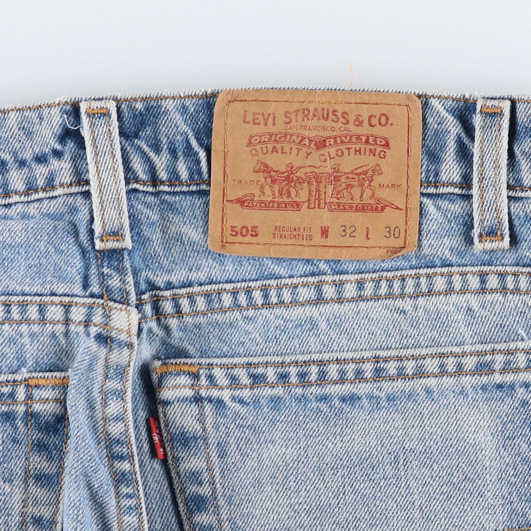 90'S Levi's 505 REGULAR FIT STRAIGHT LEG tapered denim pants made in USA men's w31 equivalent vintage /eaa511632
