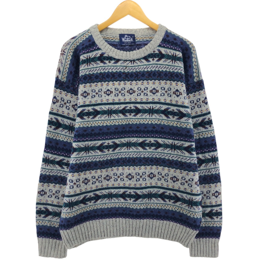 80'S WOOLRICH All-over print wool knit sweater, men's XL size, vintage /eaa511679