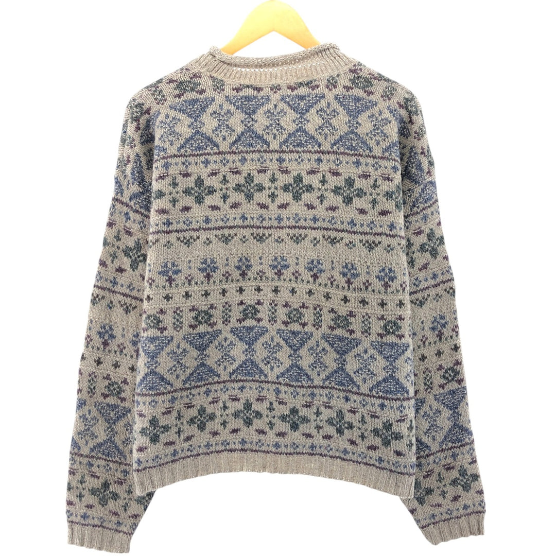 90s~00'S Eddie Bauer All-over Print Roll Neck Wool Knit Sweater Made in USA Women's XL /eaa511680