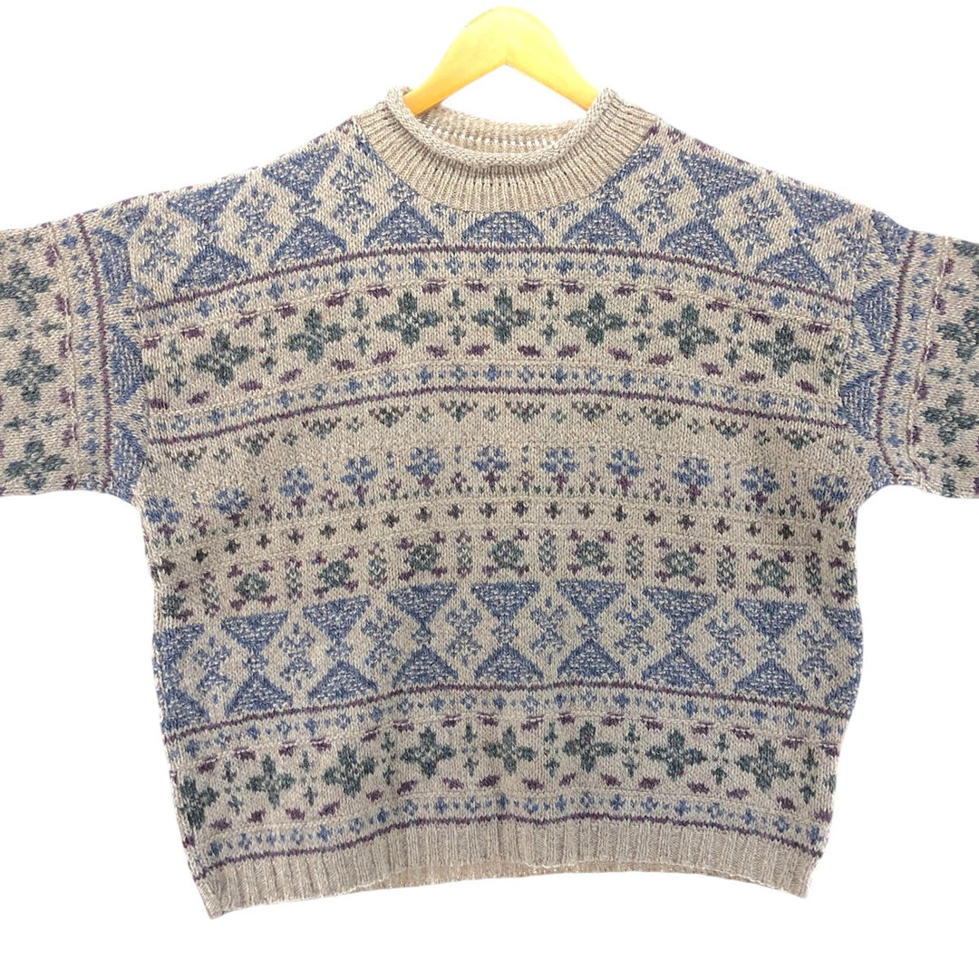 90s~00'S Eddie Bauer All-over Print Roll Neck Wool Knit Sweater Made in USA Women's XL /eaa511680