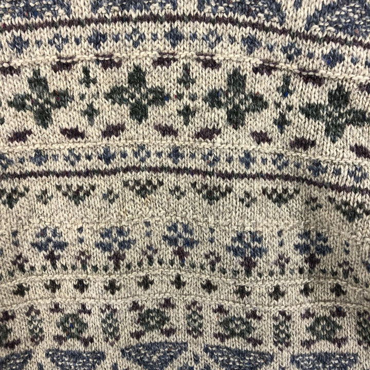 90s~00'S Eddie Bauer All-over Print Roll Neck Wool Knit Sweater Made in USA Women's XL /eaa511680