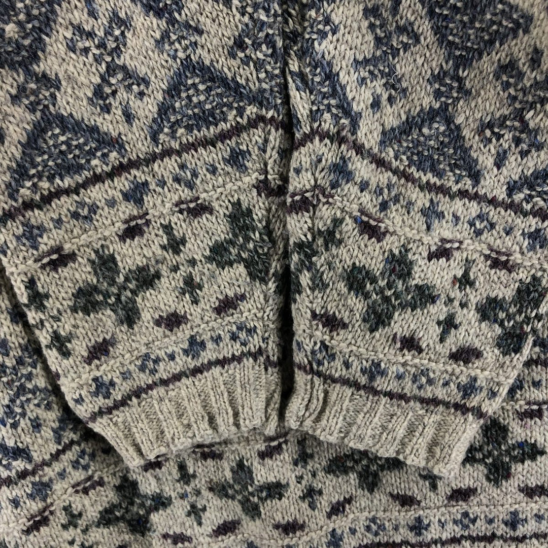 90s~00'S Eddie Bauer All-over Print Roll Neck Wool Knit Sweater Made in USA Women's XL /eaa511680