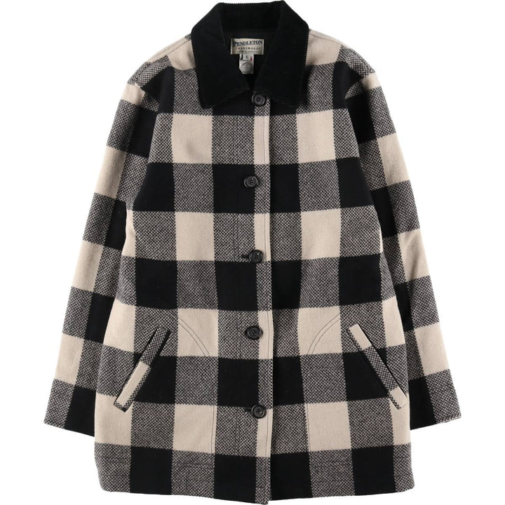 Pendleton Buffalo Check Wool Half Coat Made in USA Women's S Size / eaa511707