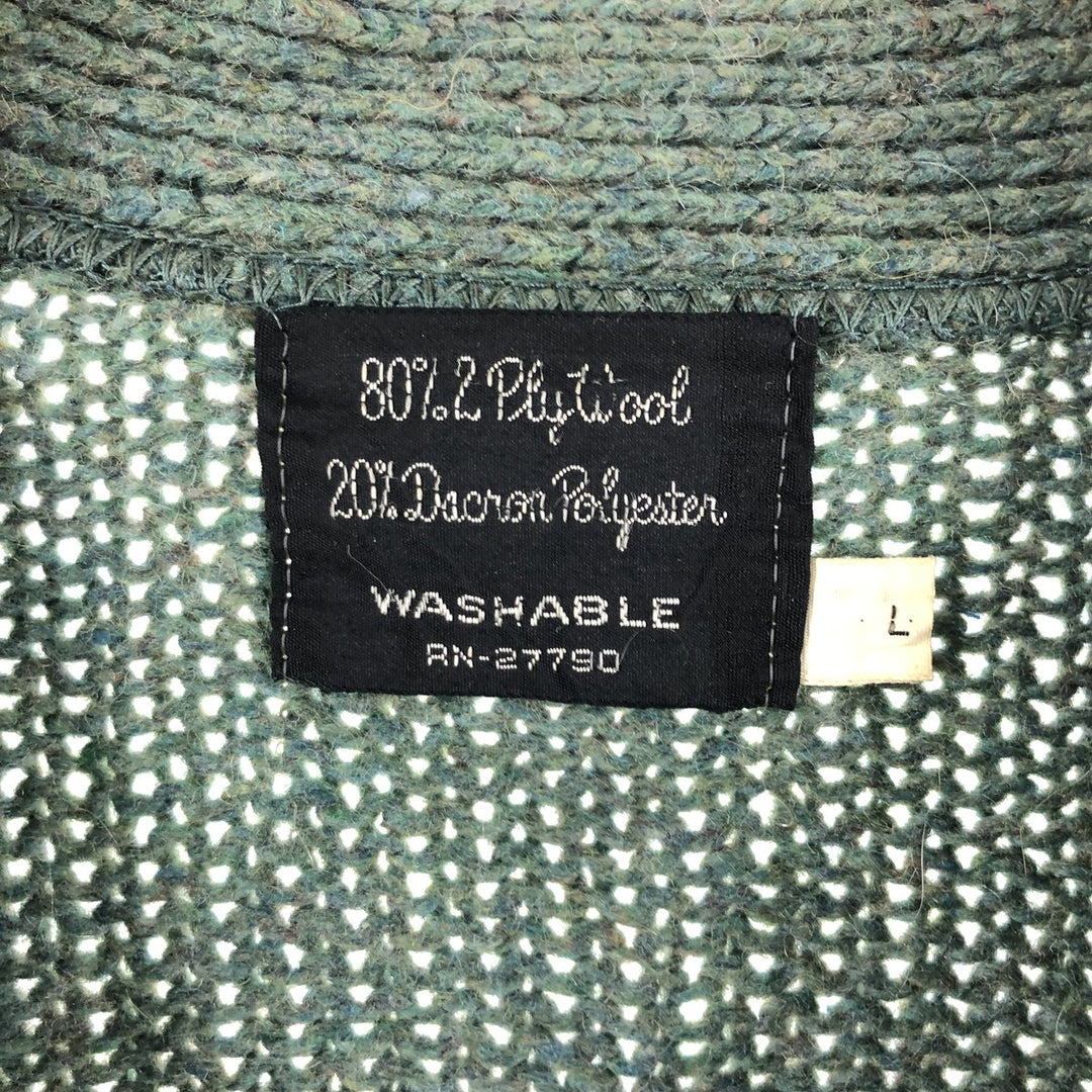 Wool knit cardigan, men's size L /eaa511713