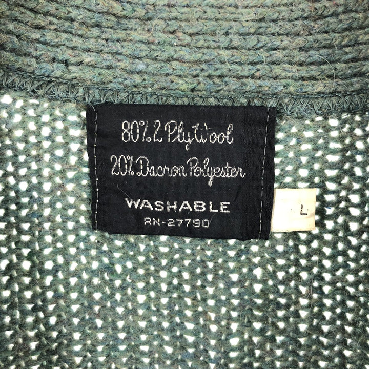 Wool knit cardigan, men's size L /eaa511713