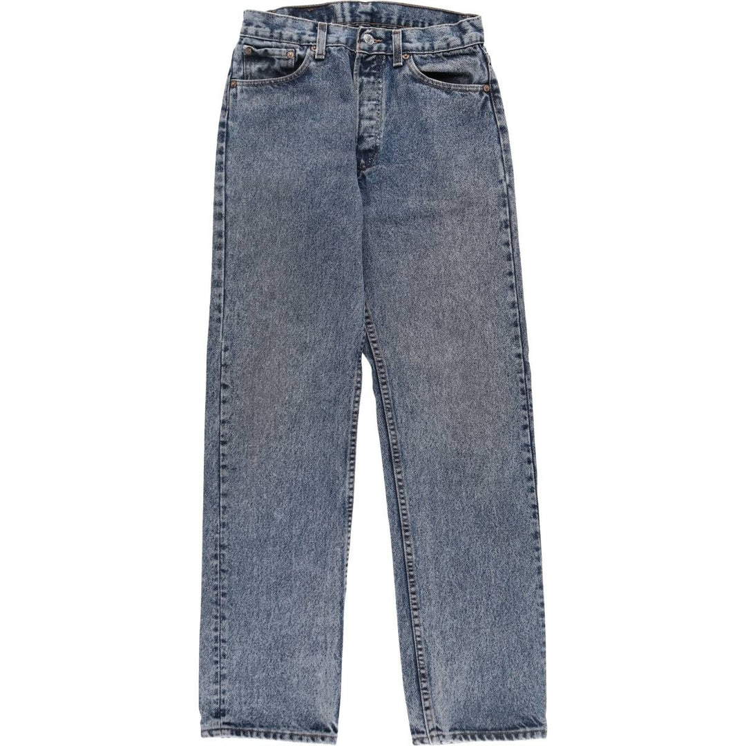 90'S Levi's 501-0165 Chemical Wash Straight Denim Pants Made in USA Women's L (w28) Vintage cotton navy blue type Vintage Second Hand