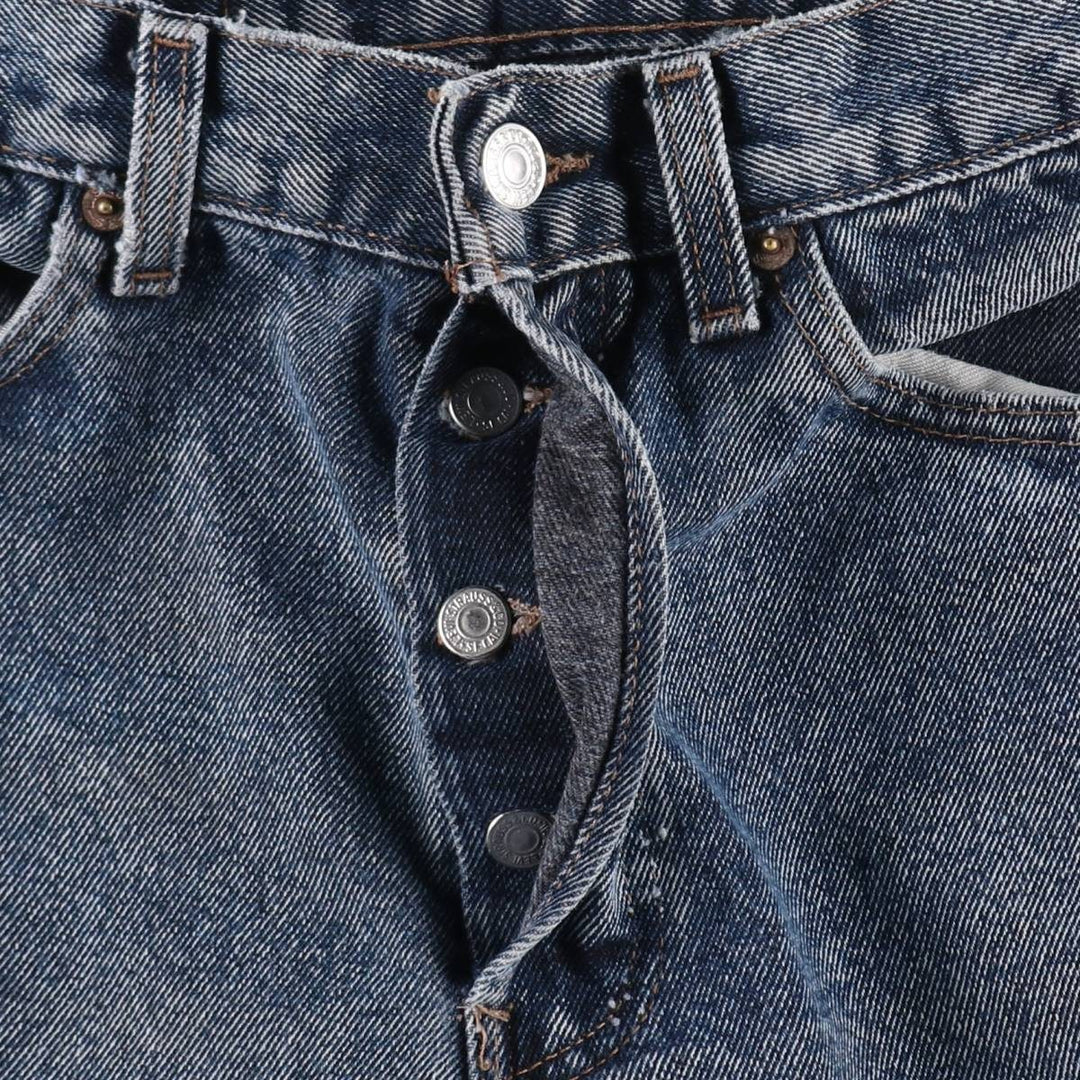 90'S Levi's 501-0165 Chemical Wash Straight Denim Pants Made in USA Women's L (w28) Vintage cotton navy blue type Vintage Second Hand