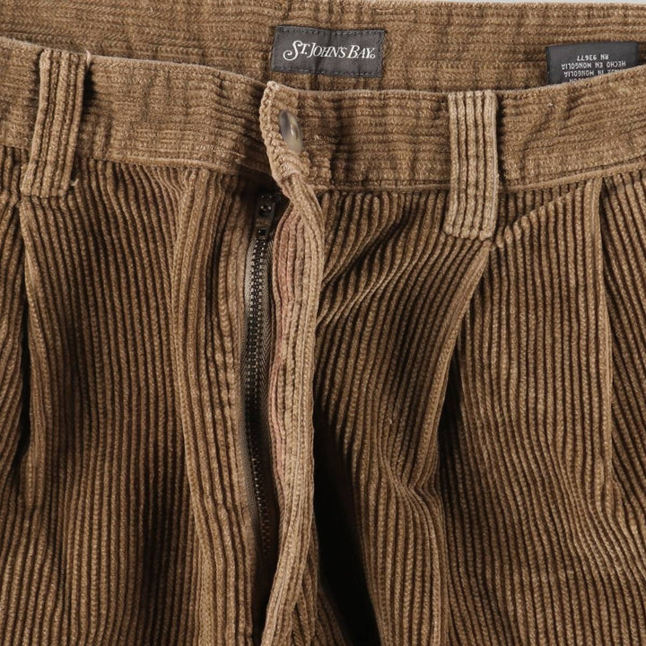 90s~00'S ST JOHN'S BAY Two-pleat Corduroy Pants for Men, W34 equivalent / eaa511759