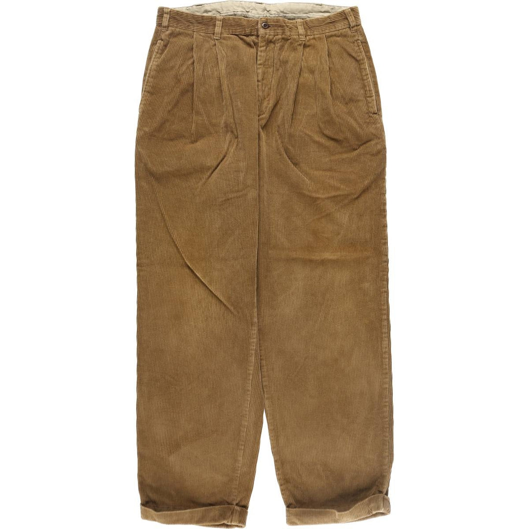 Brooks Brothers ESTABLISHED 1818 Wide Ribbed Two-pleat Corduroy Pants for Men, Size W34 / eaa511764