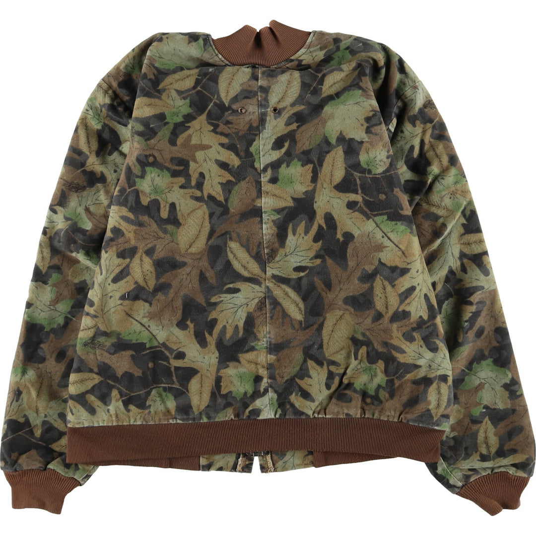 90'S TRU-LEAF Camouflage Pattern Leaf Pattern Cotton Blouson Made in USA Men's M Size Vintage /eaa511900