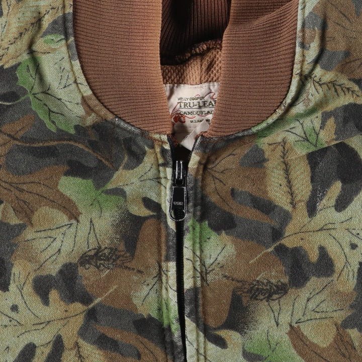 90'S TRU-LEAF Camouflage Pattern Leaf Pattern Cotton Blouson Made in USA Men's M Size Vintage /eaa511900