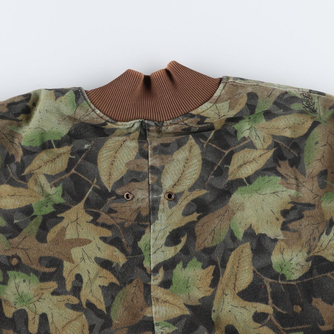 90'S TRU-LEAF Camouflage Pattern Leaf Pattern Cotton Blouson Made in USA Men's M Size Vintage /eaa511900