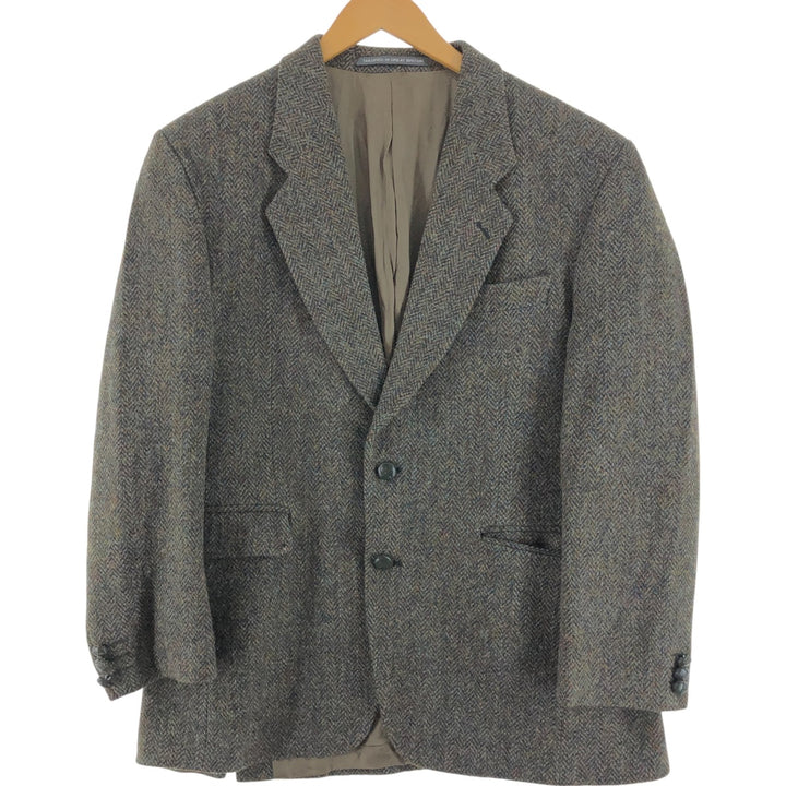 1980'S The British TAILOR Harris Tweed Herringbone Wool Tailored Jacket Made in England Men's M size /eaa511947