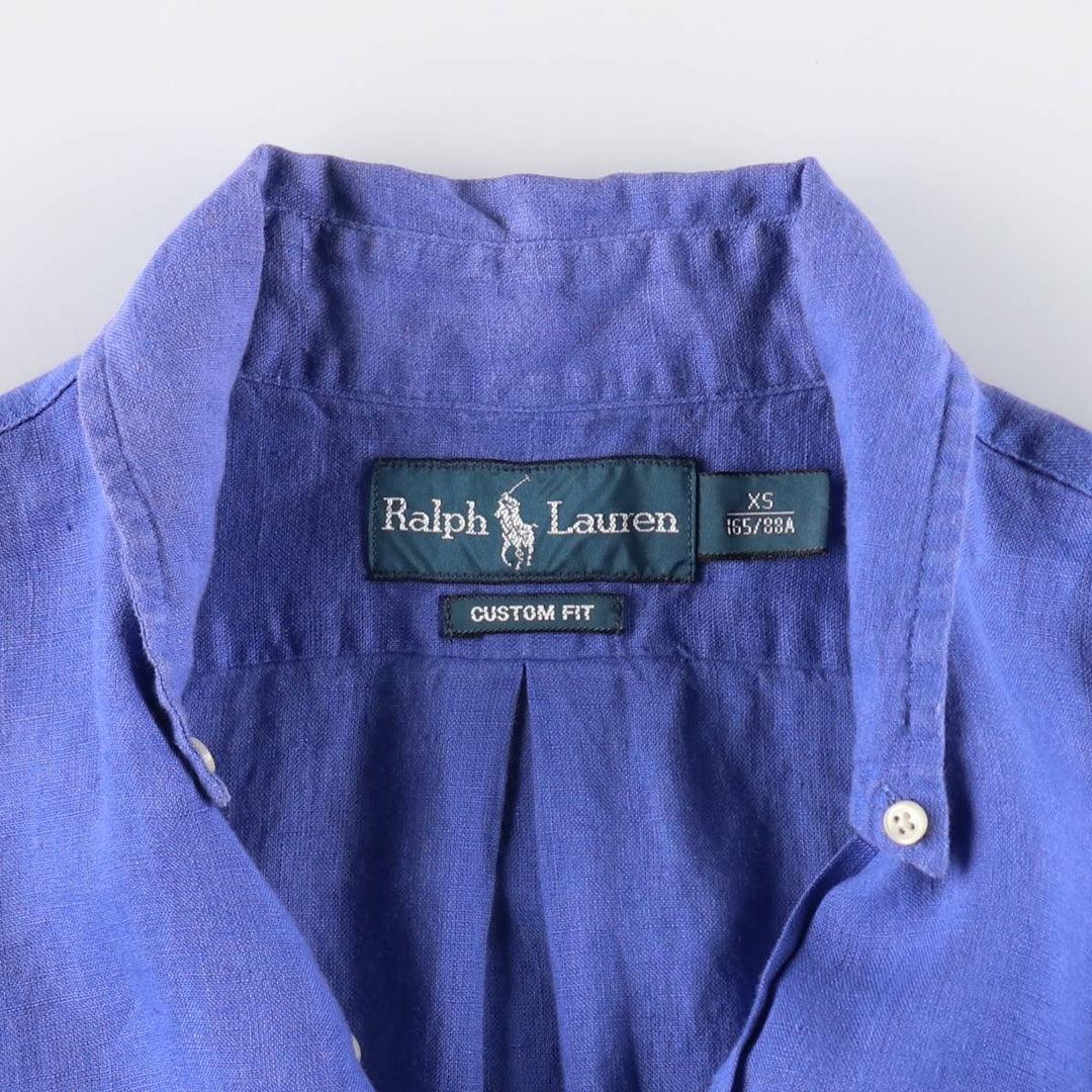 Ralph Lauren CUSTOM FIT long sleeve linen button down shirt men's XS equivalent /eaa512065