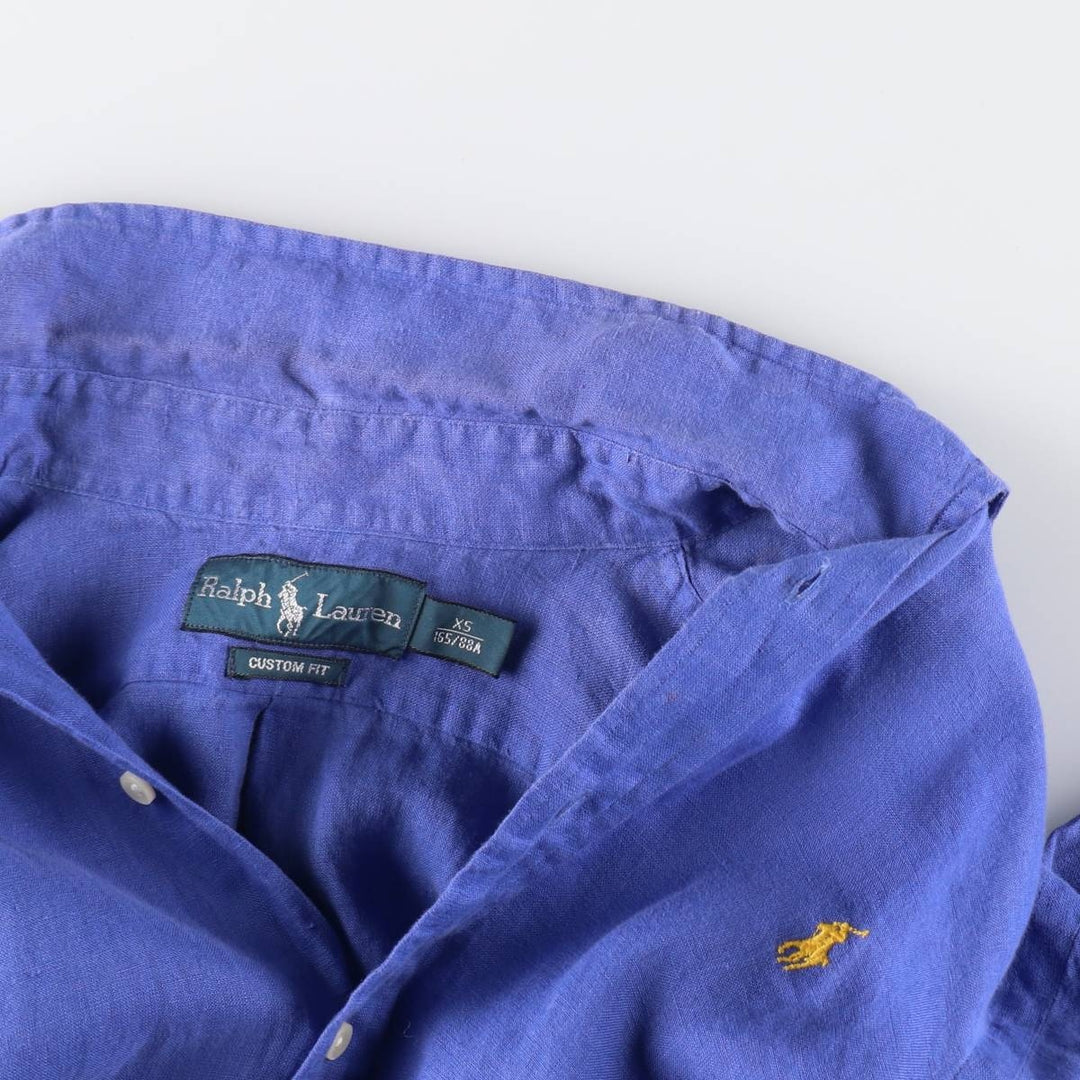 Ralph Lauren CUSTOM FIT long sleeve linen button down shirt men's XS equivalent /eaa512065