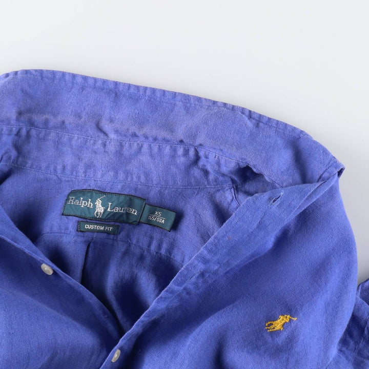 Ralph Lauren CUSTOM FIT long sleeve linen button down shirt men's XS equivalent /eaa512065