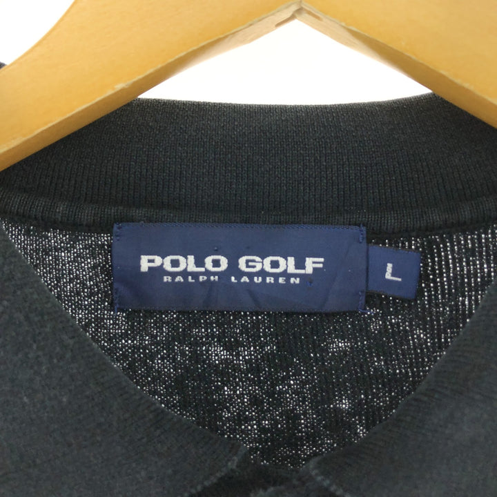 90'S Ralph Lauren Polo Golf collared half button one point logo sweatshirt trainer made in USA men's L size /eaa512097