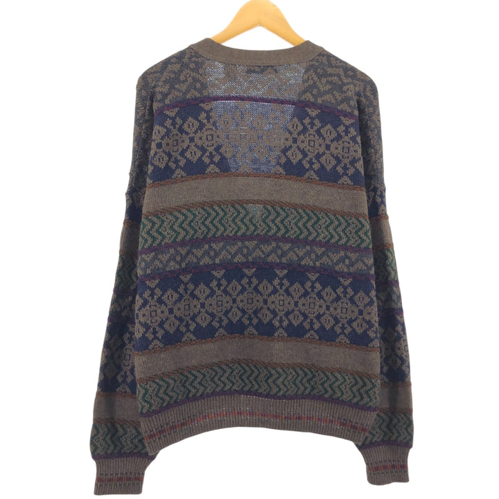 THE ITALIAN SWEAT CO All-over print acrylic knit cardigan Made in Italy Men's XL size /eaa512103