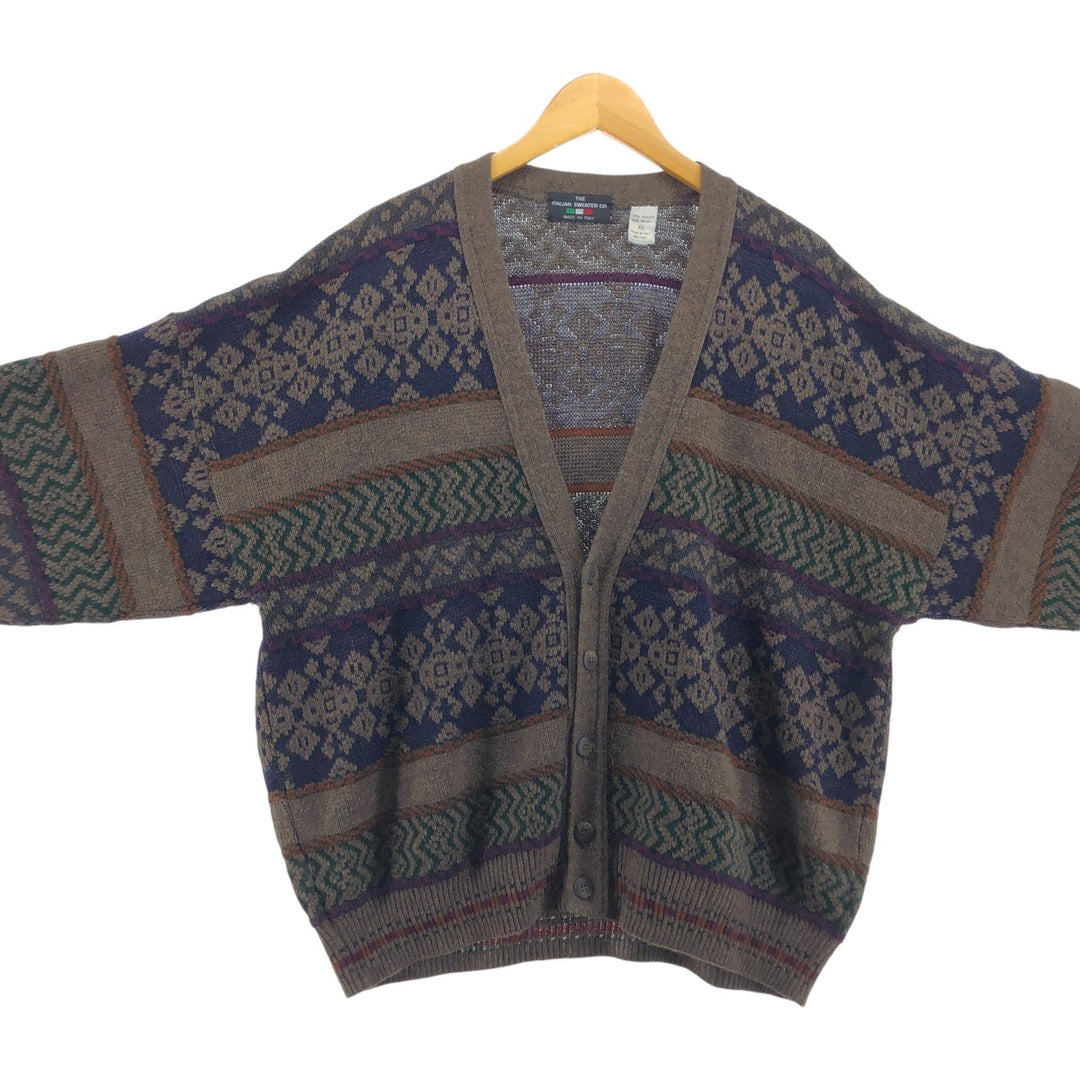 THE ITALIAN SWEAT CO All-over print acrylic knit cardigan Made in Italy Men's XL size /eaa512103