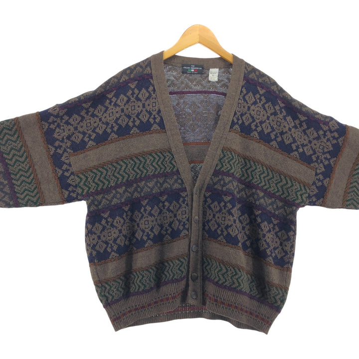THE ITALIAN SWEAT CO All-over print acrylic knit cardigan Made in Italy Men's XL size /eaa512103
