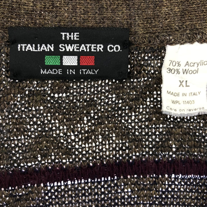 THE ITALIAN SWEAT CO All-over print acrylic knit cardigan Made in Italy Men's XL size /eaa512103