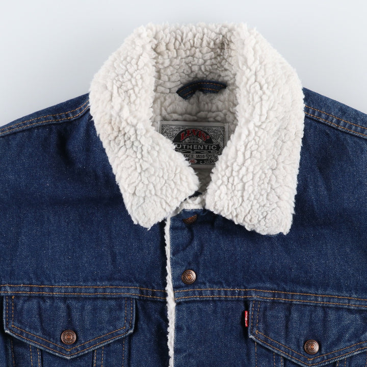 80'S Levi's 71608-0216 AUTHENTIC denim fleece jacket made in USA, men's XL equivalent, vintage /eaa512178