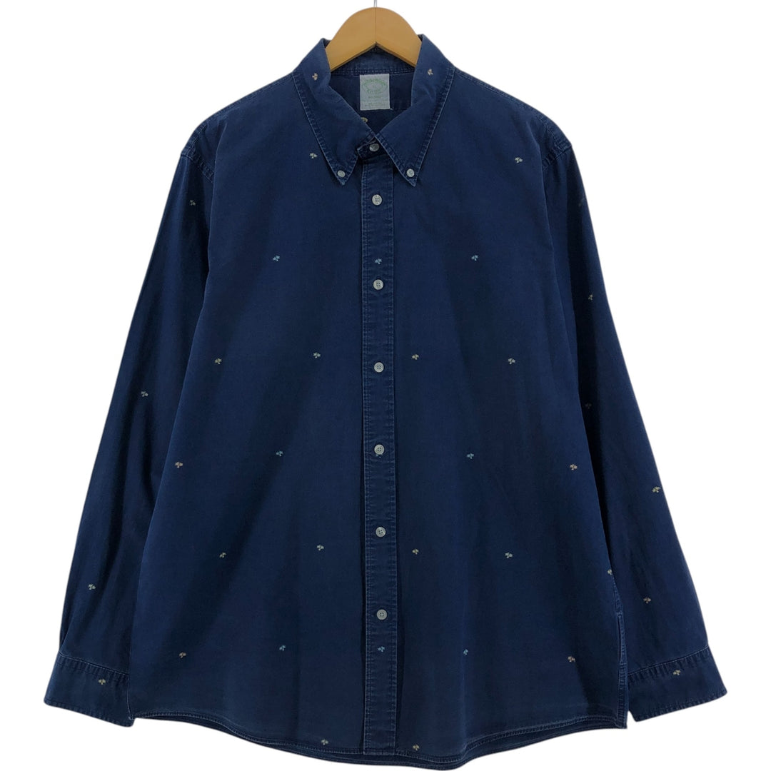Brooks Brothers Est.1818 Long Sleeve Button Down Shirt Men's XL cotton navy blue type Vintage Second Hand
