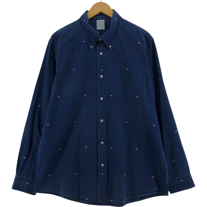 Brooks Brothers Est.1818 Long Sleeve Button Down Shirt Men's XL cotton navy blue type Vintage Second Hand