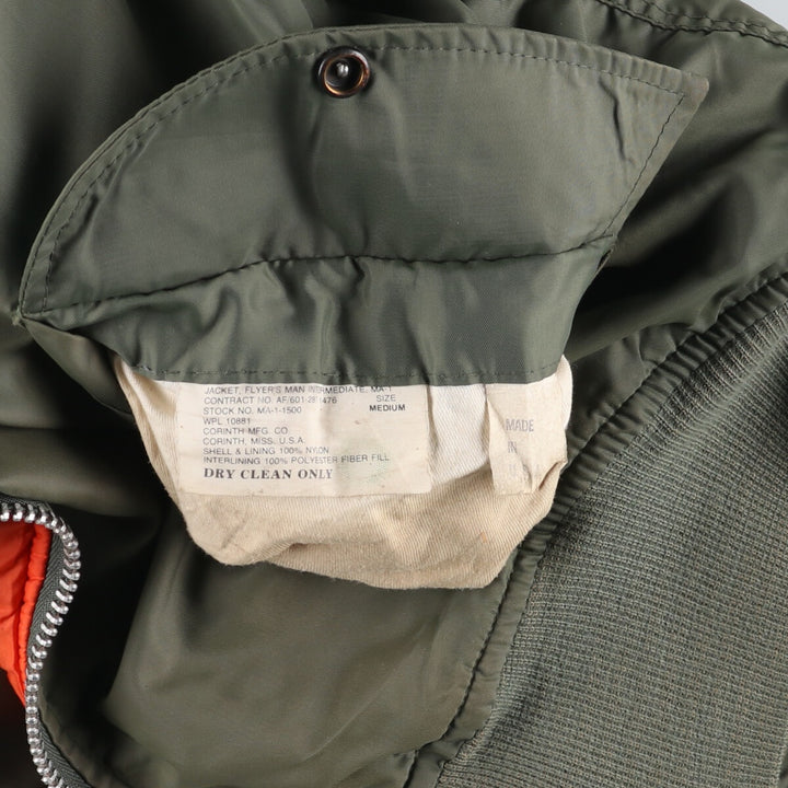Civilian CORINTH MFG CO MA-1 type military flight jacket, men's size M /eaa512312