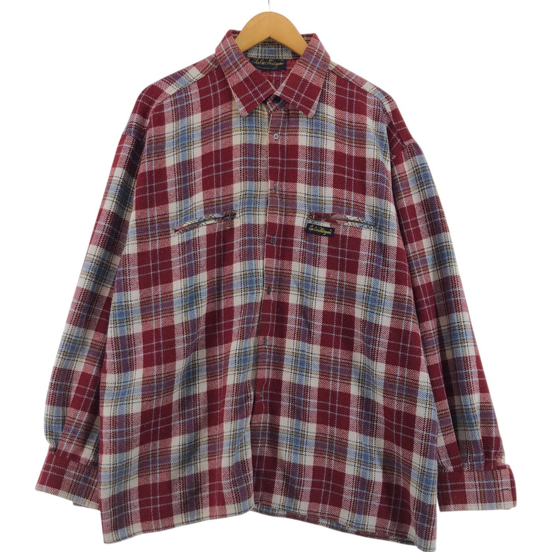 Fabio Morgani Long Sleeve Flannel Check Shirt, Men's XXL unclear red type Vintage Second Hand
