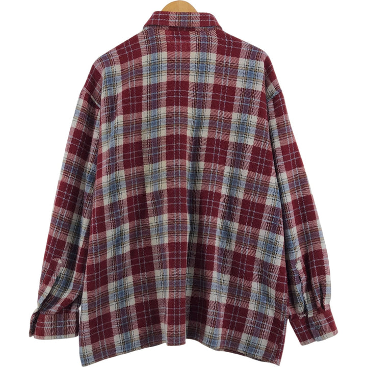 Fabio Morgani Long Sleeve Flannel Check Shirt, Men's XXL unclear red type Vintage Second Hand