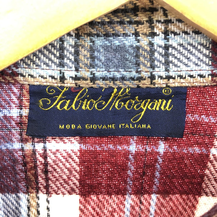 Fabio Morgani Long Sleeve Flannel Check Shirt, Men's XXL unclear red type Vintage Second Hand