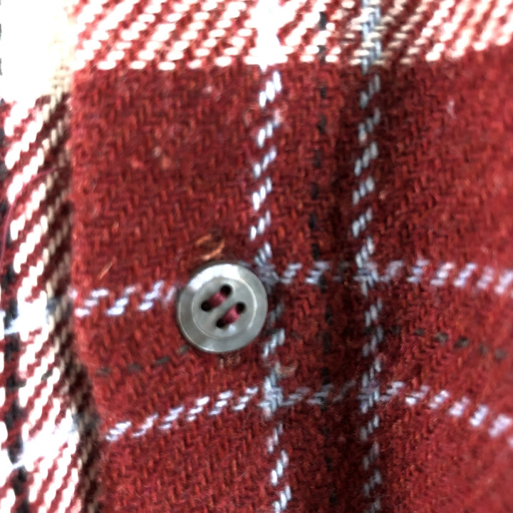 Fabio Morgani Long Sleeve Flannel Check Shirt, Men's XXL unclear red type Vintage Second Hand