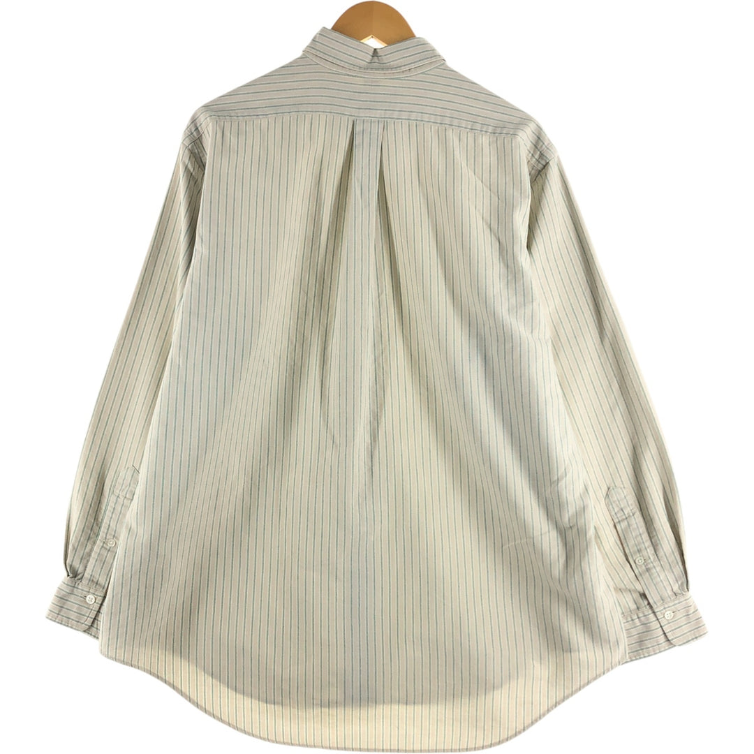 Ralph Lauren long sleeve button down striped shirt, men's XL size cotton Beige type Vintage Second Hand