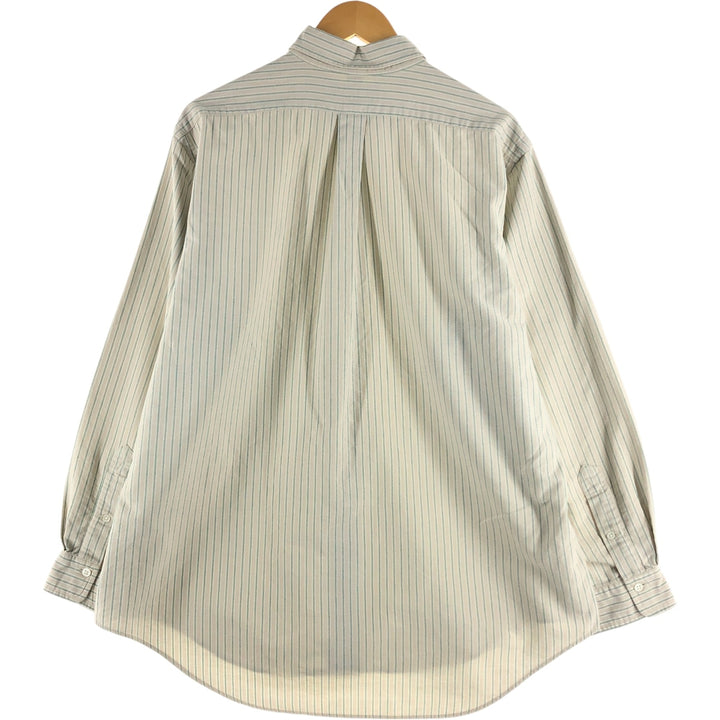 Ralph Lauren long sleeve button down striped shirt, men's XL size cotton Beige type Vintage Second Hand