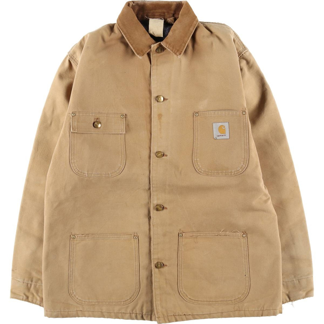 80s~90'S Carhartt Michigan Chore Coat Duck Coverall Made in USA Men's L Size Vintage /eaa512406