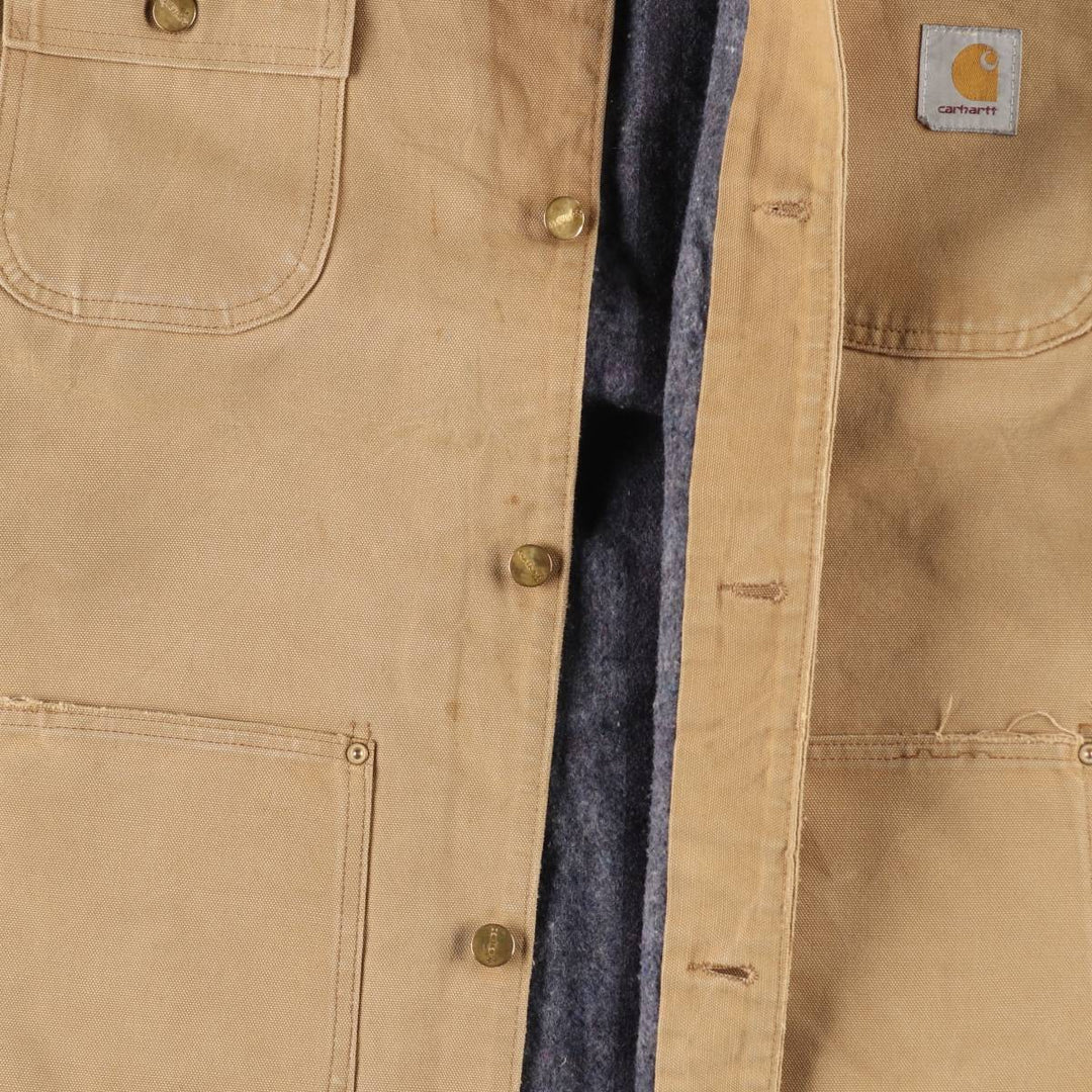 80s~90'S Carhartt Michigan Chore Coat Duck Coverall Made in USA Men's L Size Vintage /eaa512406