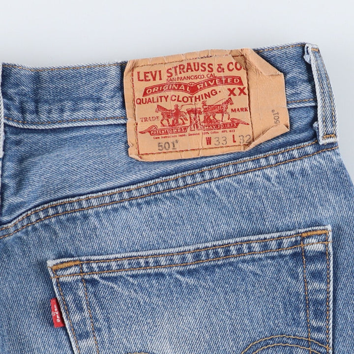 Levi's 501 straight denim pants for men, size W32 cotton blue type Vintage Second Hand