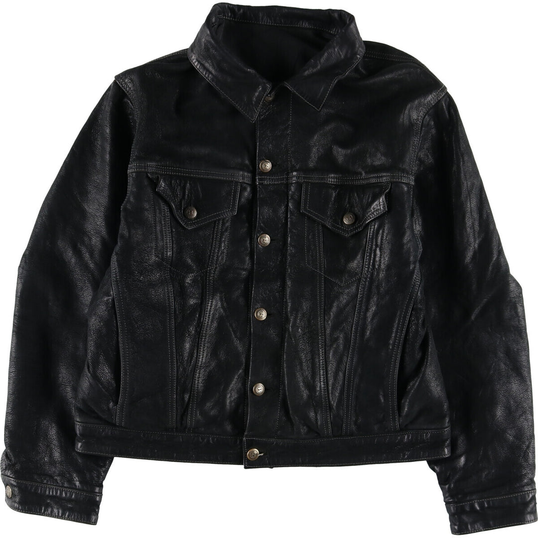 BONAVENTURE Trucker Jacket, Reversible Leather Jacket, Men's Size L /eaa512599