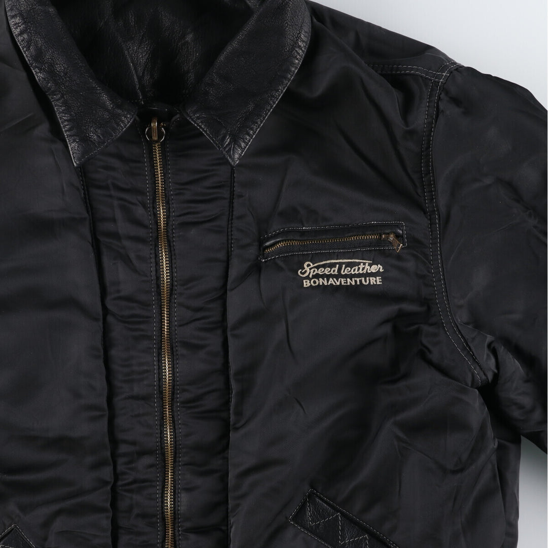 BONAVENTURE Trucker Jacket, Reversible Leather Jacket, Men's Size L /eaa512599