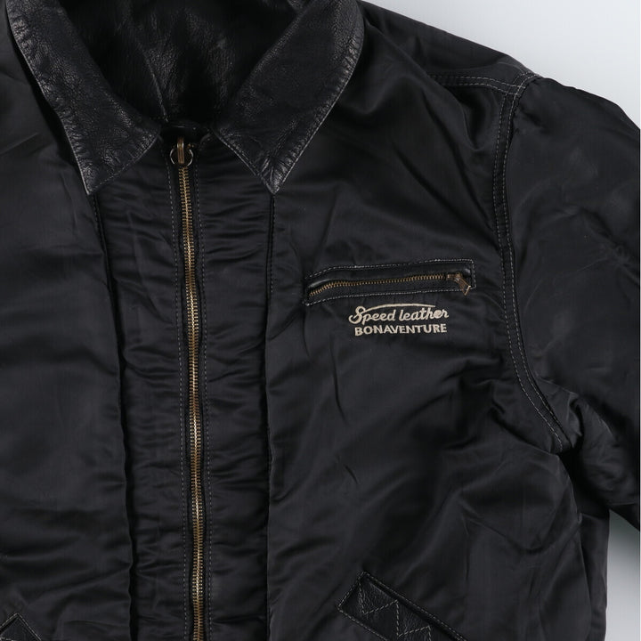 BONAVENTURE Trucker Jacket, Reversible Leather Jacket, Men's Size L /eaa512599