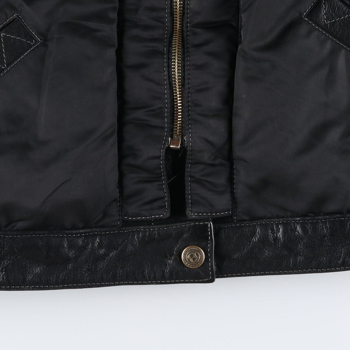 BONAVENTURE Trucker Jacket, Reversible Leather Jacket, Men's Size L /eaa512599