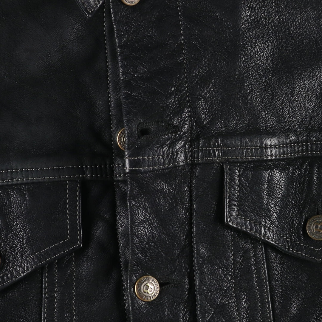 BONAVENTURE Trucker Jacket, Reversible Leather Jacket, Men's Size L /eaa512599