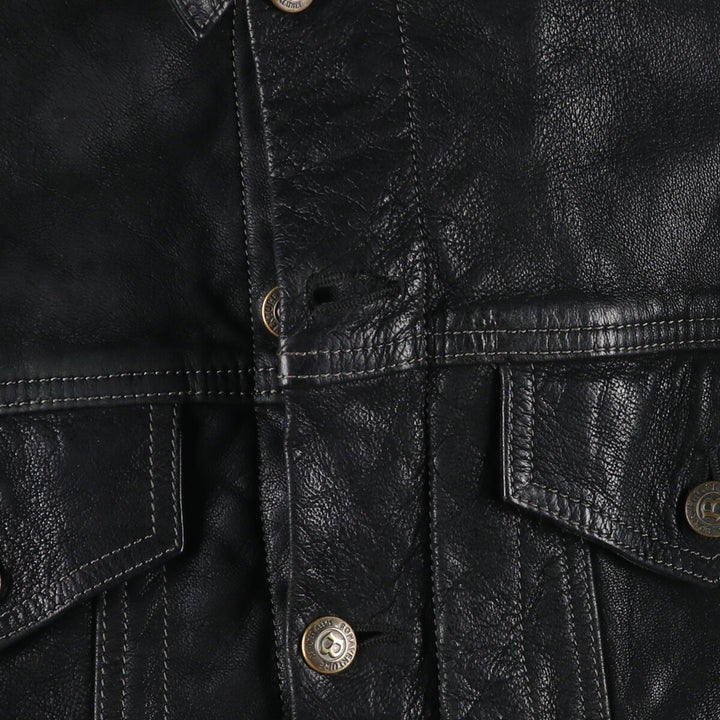 BONAVENTURE Trucker Jacket, Reversible Leather Jacket, Men's Size L /eaa512599